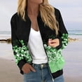 thumbnail image 2 of Women's Floral Print Bomber Jacket Casual Lightweight Zip-Up Coat with Pockets Stylish Spring Fall Outerwear, 2 of 5