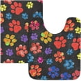 thumbnail image 3 of Dreamtimes Rainbow Animal Paw Bath Mat Set Soft High Absorbent Non Slip Rectangular Bath Rug+U-Shaped Toilet Mat, Non-Slip Bath Carpet Bath Mats for Bathroom 24"x16"+24"x20", 3 of 5