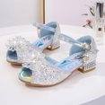 thumbnail image 3 of Disney-sandalias de Elsa de Frozen para niñas, zapatos de tacón alto, zapatos de baile de princesa, zapatos de cristal de moda, rosa, azul, Anime, 3 of 5