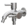 thumbnail image 2 of Joernso 304 Stainless Steel Double Outlet Tap Washing Machine Bathroom Water Faucet, 2 of 2