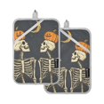 thumbnail image 7 of Yayeee Pot Holders Kitchen Heat Resistant with Pocket 7"x9.8" Cotton Oven Cooking Hot Pads, Halloween Skeletons, 7 of 7