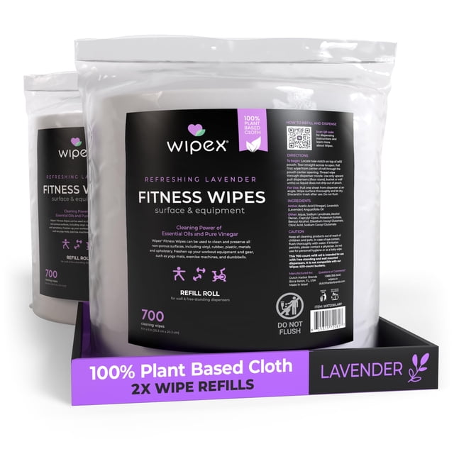 Toallitas para Equipos de Gimnasio Wipex 1400 Unidades Lavanda 20x20 cm