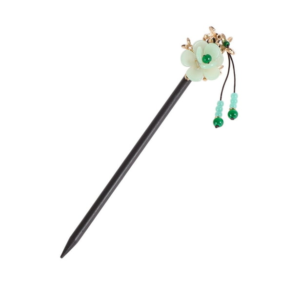 Unique Bargains 1 Pc Hair Chopstick Classic Tassel Hair Hairpin Black Green