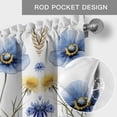 thumbnail image 5 of Spring Floral Valances for Windows Vintage Blue Yellow Flowers Wheat Leaf Country Rod Pocket Curtain Valance Window Treatment Short Curtains for Kitchen Living Room, 60"x14", 5 of 9