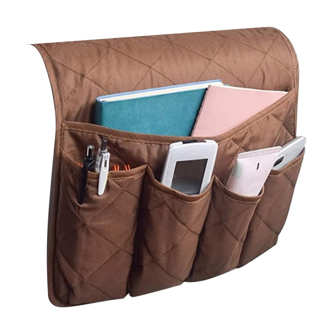 Bgsha Sofa Armrest Side Storage Bag Chair Seat Bedside Remote Control Storage Hanging Bag Sundries Storage Bags 5 Pocket Organizer