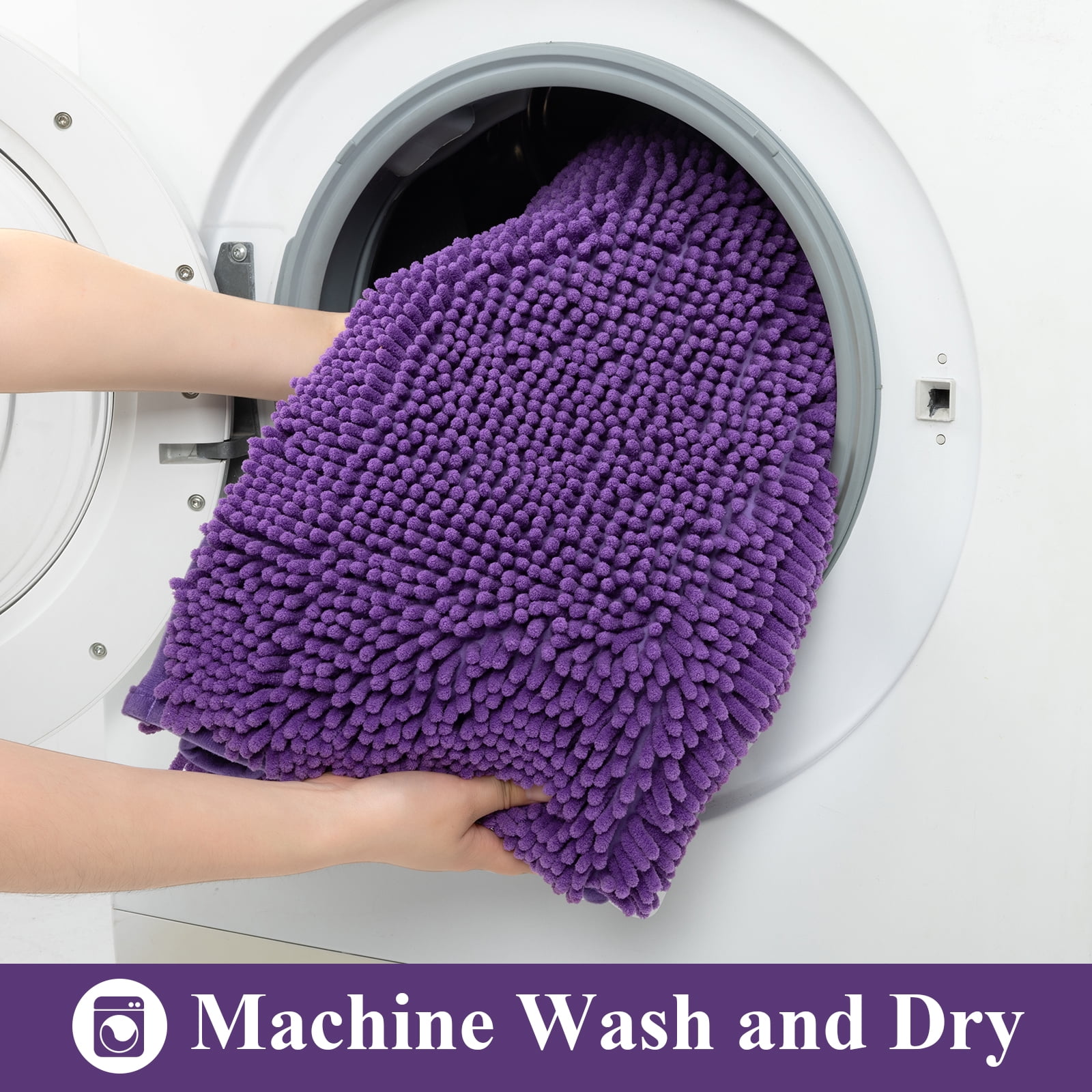 Vaukki Lavender Purple Bathroom Rug Sets 3 Piece Ultra Soft Absorbent Shaggy Bath Mat Non Slip Toilet Rug for Bathroom