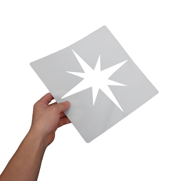 HONMEET 8Pcs Reusable Star Painting Stencils for Fabric Wall and Home Decoration White Plastic