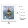 thumbnail image 2 of Hawaii - Pan American World Airways - Hawaiian Surfer - Vintage Airline Travel Poster c.1975 - Fine Art Rolled Canvas Print 11in x 14in, 2 of 4