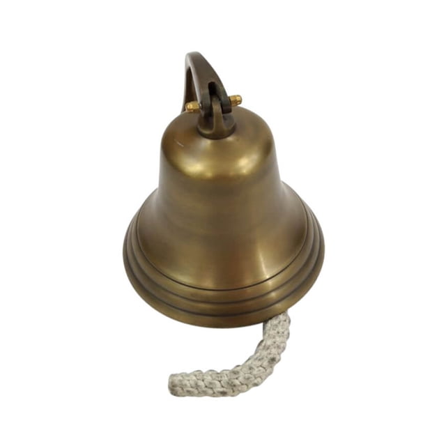 INDIA OVERSEAS TRADING CORP AL 1845B Antique Bronze Aluminum Ship Bell with Rope, 7"