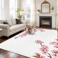 thumbnail image 2 of 5'x7' Area Rugs for Living Room Bedroom, Pink Spring Floral Washable Rug Carpet Runner Indoor Outdoor, Elegant Pastoral Flowers Watercolor Non Slip Floor Mats Area Rug for Kitchen, Nursery, 2 of 8