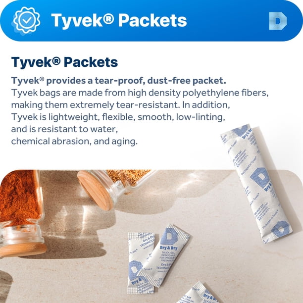 Dry-Packs 3gm Tyvek Silica Gel Packet, Pack of 50 free image download
