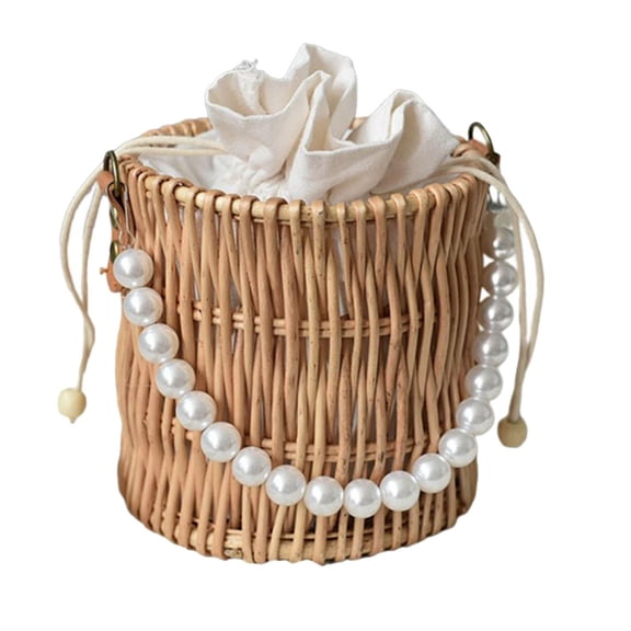 Wxqbjtam Rattan Handbag for Women Purse Boho Style Top Handle Straw Bag for Summer Round