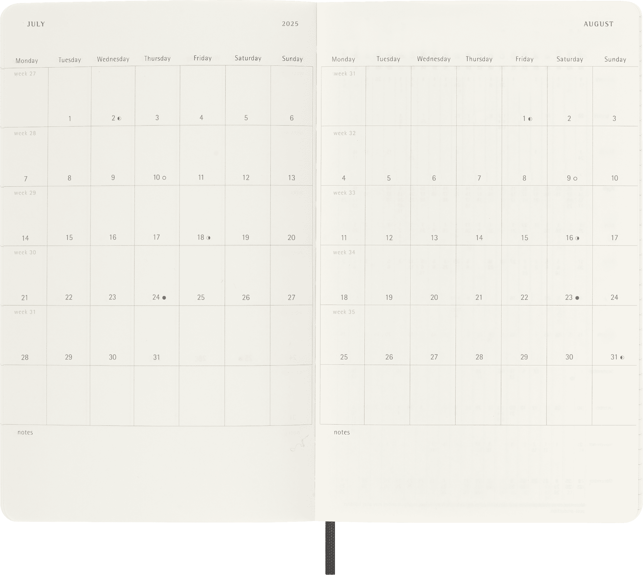 Moleskine Classic 18 Month 2024-2025 Daily Planner, Soft Cover, Large (5" x 8.25"), Black, 608 Pages