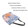 thumbnail image 3 of FORMRS Womens Canvas Tote Bag with Zipper Inner Pocket Shoulder Handbag, Pink Leaves, 3 of 7