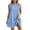Blue, variant on Women's Dress Sleeveless Round Neck Women Ruffle Pocketed Solid Color Mini Straight Dress Pink M