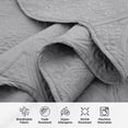 thumbnail image 3 of Ameha 3 Piece Reversible Quilt Set Ultra Soft Floral Coverlet Microfiber Bedding Set Cal.King Silver All Season, 3 of 11
