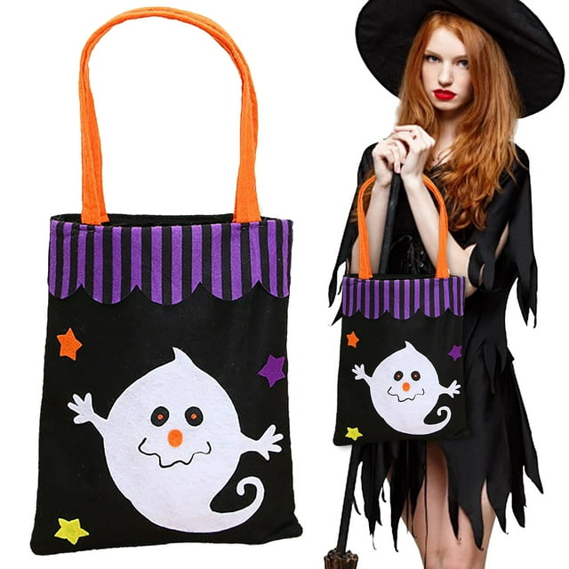Cqxid Étui de Rangement à Moins de 5 $ Maison et Jardin Rangement Textile pour la Maison Sacs d'Halloween Sacs Fourre-Tout Multifonctions pour Bonbons avec Poignées Sacs de Friandises Réutilisables en Non-Tissé pour l'Halloween