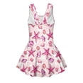 thumbnail image 4 of Xoenoiee Pink Starfish Seashell Conch Print Sleeveless Swimsuit for Girls One Piece Bathing Suit with Skirt Soft Swimwear Quick Dry Breathable Swim Dress, Size 8-9 Years, 4 of 7