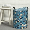 thumbnail image 6 of Rateoe Anchors Pattern Round Laundry Hamper Basket, Tall Hamper Basket for Blanket Storage, Nursery Clothes Hamper for Laundry in Bedroom and College Dorm-Small, 6 of 6