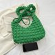 thumbnail image 3 of Bolsos de burbujas para mujer, bolsos de mano de color sólido con correa suave con cordón (verde), 3 of 9