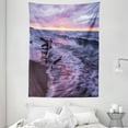thumbnail image 1 of Driftwood Decor Tapestry, Driftwood Beach Landscape Wavy Sea and Cloudy Sky at Sunset Digital Image, Wall Hanging for Bedroom Living Room Dorm Decor, 60W X 80L Inches, Blue Grey, by Ambesonne, 1 of 2