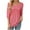Pink, variant on Scyoekwg Shirts for Women 3/4 Sleeve Tops V-Neck Lightweight Pleated Tunic Tops Vintage Solid Color Loose Fall Clothes Dressy Casual Blouses Fashion Tops(Black,S)