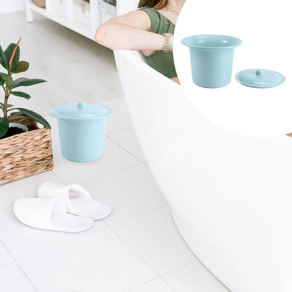 MUSEYA 1Set Deep Barrel Pee Bucket with Lid Green for Home Use and Elder Care