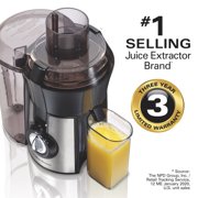 Hamilton Beach Easy Clean Juicer Machine for Fruits and Vegetables with Easy Sweep Cleaning Tool & Extra Large Chute, Extractor de Jugos, Black & Stainless