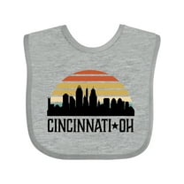 Inktastic Cincinnati Ohio Skyline Retro Boys or Girls Baby Bib