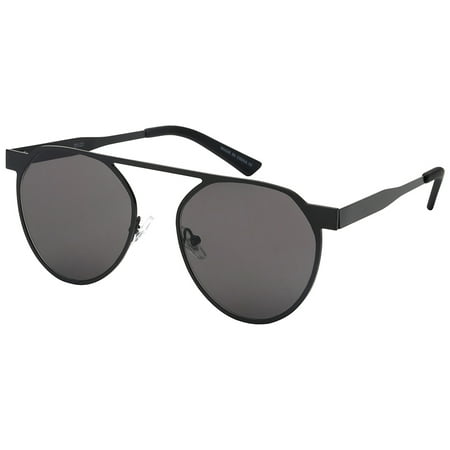 Edge I-Wear Modern Metal Crossbar Flat Lens Sunglasses 25122-FLREV-1