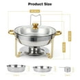 thumbnail image 4 of Ensemble de Plats Anti-Frottement pour Buffet, Lot de 2, 5 Qt, Plats Ronds en Acier Inoxydable pour Buffet avec Support de Couvercle et Couvercle en Verre, Serveurs et Réchauds de Buffet pour Fêtes, Mariage, Camping, Souper, 4 of 8