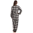 thumbnail image 3 of Just Love Printed Flannel Adult Onesie / Pajamas (Buffalo Plaid - White Black, Large), 3 of 3
