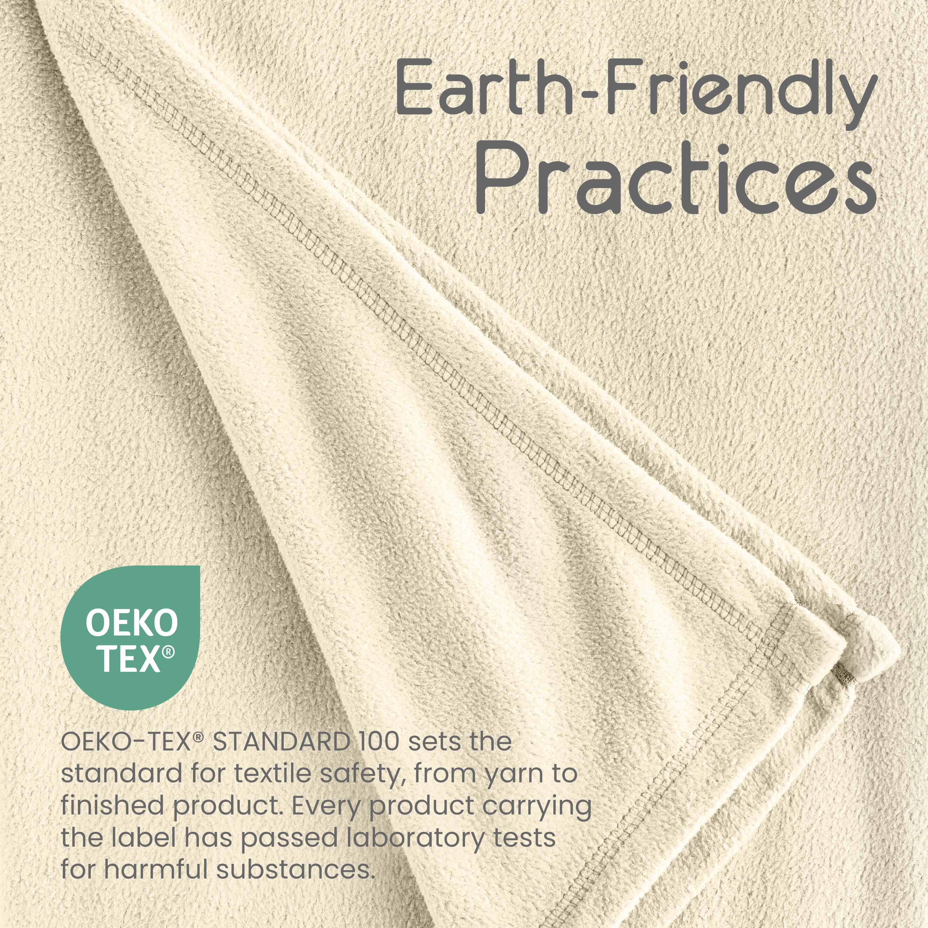 Soft All-Season Microfleece Bed Blanket – Lightweight Cozy Throw – King Size – Ivory