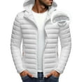 thumbnail image 3 of Betivan Men's Winter Quilted Detachable Hood Jacket, Slim Fit Warm Parka, Casual Solid Color Cold Season Outwear Coat, 3 of 9