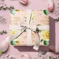 thumbnail image 6 of Mother's Day Wrapping Paper Roll, Happy Mother's Day Lettering, Yellow Floral Party Gift Wrap for Women, Mom, 17 inches x 16.4 Feet (23.2 sq.ft.), 6 of 17