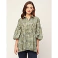 thumbnail image 2 of Moomaya Printed Cotton Shirt Top - Shirt Collar, Relaxed Fit Everyday Top, 2 of 9