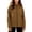 *Brown, variant on Women's Zip Long Sleeve Hooded Jacket,Casual Hoodie Coat with Pockets for Outdoor Daily Wear ,Women's Plus S