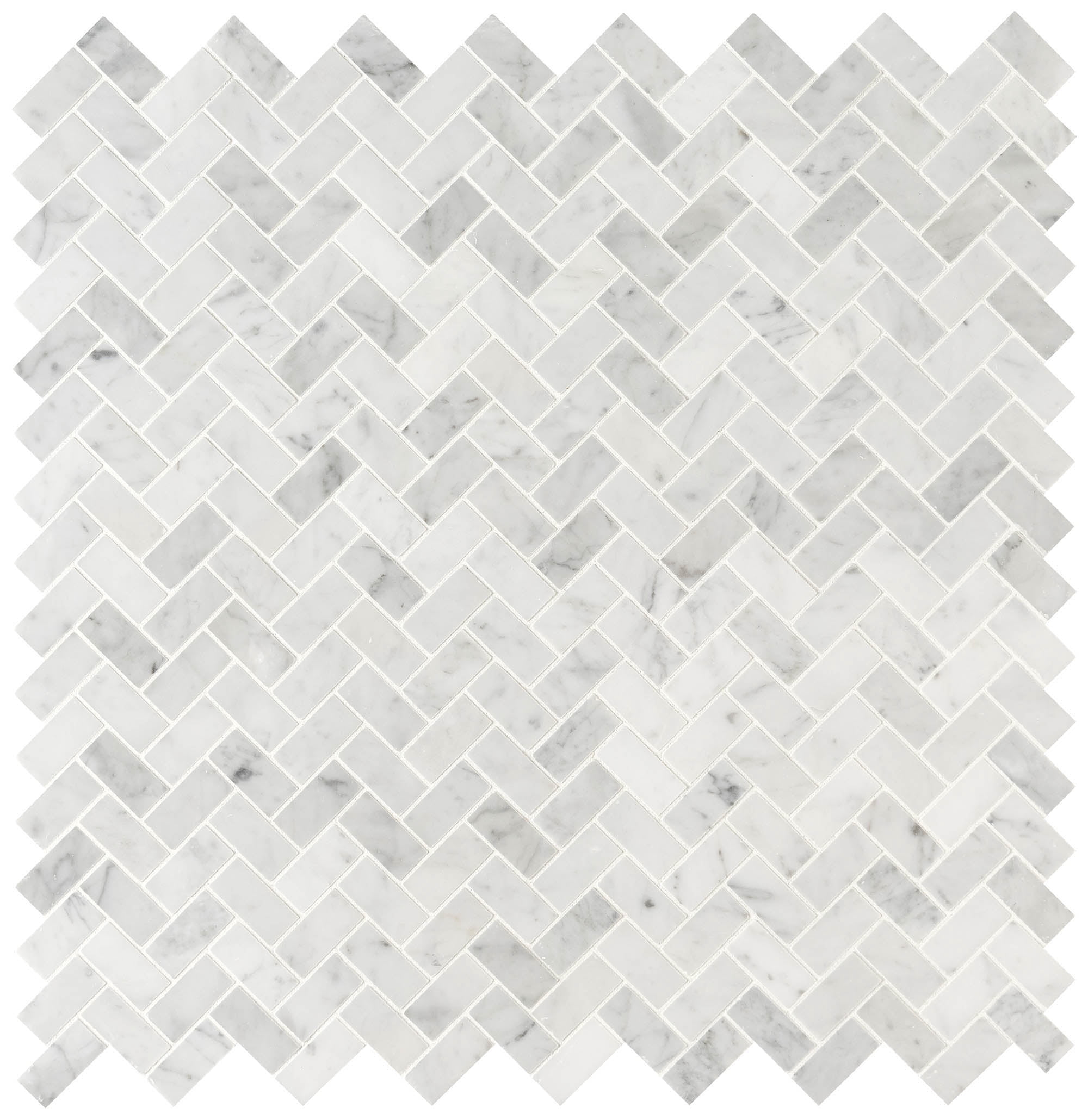 MSI Carrara White 1 X 2 Herringbone Honed Marble Mosaic Tile