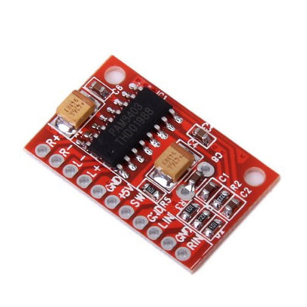 EeaseMX Placa de circuito amplificador de audio digital Super Mini de alta potencia, 2 canales y 3 W (roja)