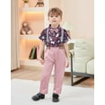 thumbnail image 3 of SANMIO Toddler Baby Boy Clothes Suit Gentleman Wedding Outfits, Formal Dress Shirt with Bowtie + Suspender Pants 1-5 Years, 3 of 5