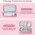 thumbnail image 3 of Electronics Accessories Organizer Pouch Bag, for Power Adapter/Charger/Cables/Pens, Designed for School Girls(Pink), 3 of 7