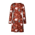 thumbnail image 4 of LilyLLL Womens Christmas Xmas Party Long Sleeve Novelty Print Swing Mini Dress, 4 of 4