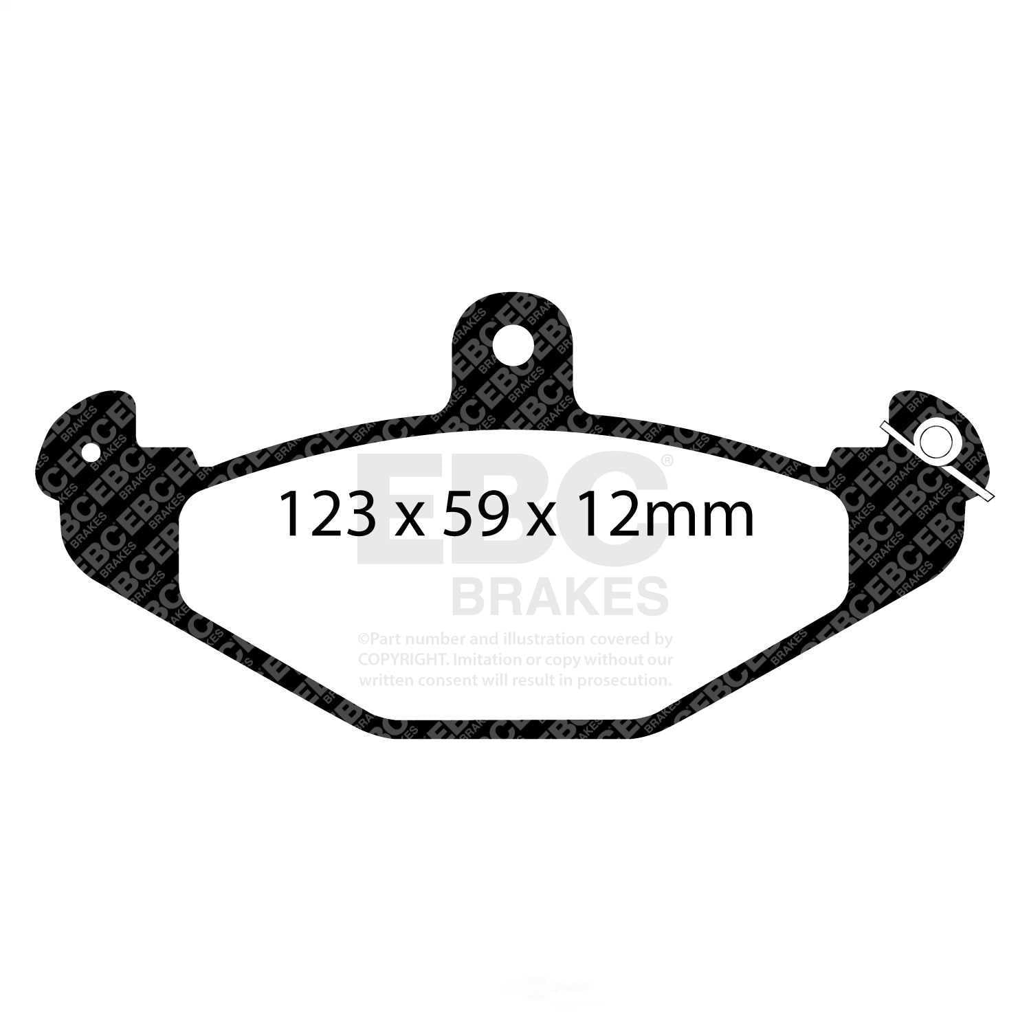 EBC REDSTUFF PADS Fits select: 2005-2011 LOTUS ELISE, 2010-2011 TESLA ROADSTER