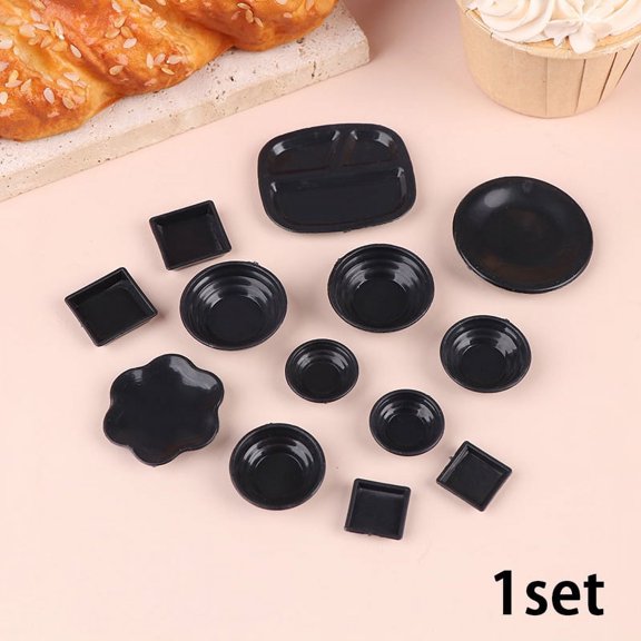 8pcs Plate Tableware Dolls House Furniture Miniatures Kitchen Toy For Dollhouse Accessories