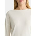 thumbnail image 4 of Time and Tru Women's Boxy Thermal Tee with Long Sleeves, Sizes XS-XXXL, 4 of 5