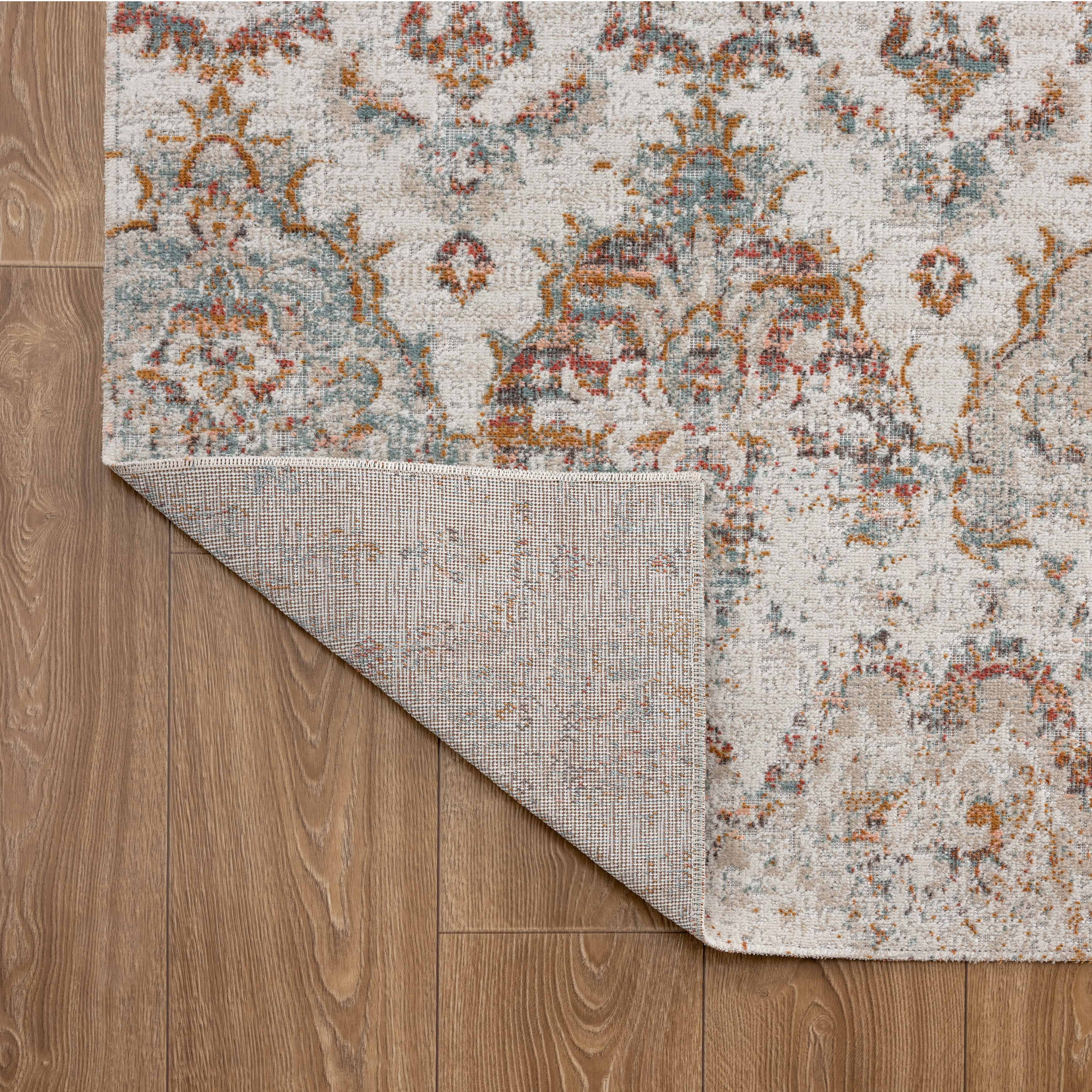 Ox Bay Blake 5'3" x 7'10" Beige/Tan Ikat Durable Performance Indoor/Outdoor Area Rug