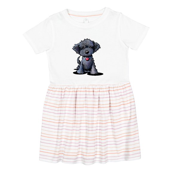 Inktastic Black Doodle Puppy Girls Toddler Dress