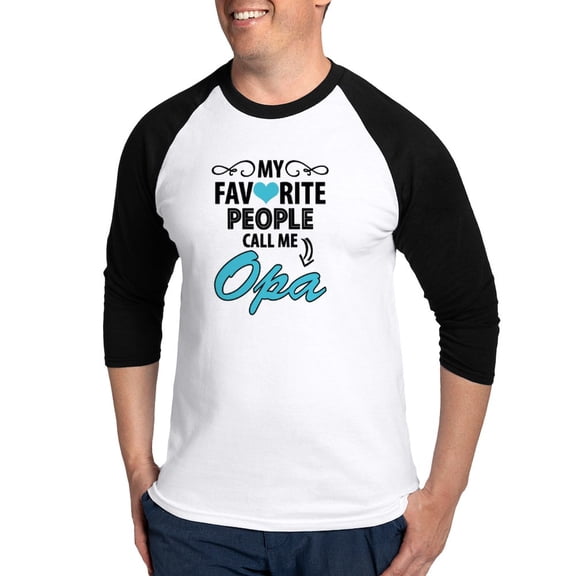 CafePress - My Favorite People Call Me Opa Baseball Jersey - Cotton Baseball Jersey, 3/4 Raglan Sleeve Shirt