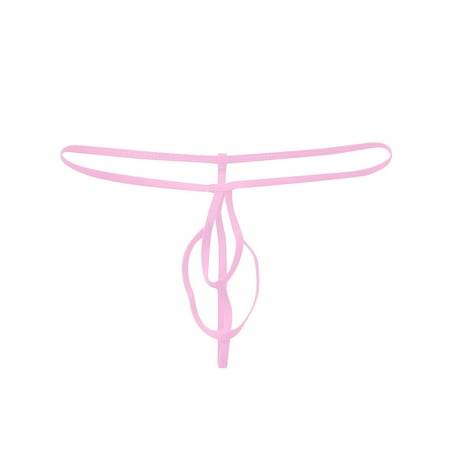

wendunide underwear women y Mens Stretch Bulge Pouch Thong Bikini Briefs Underwear Underpants Pink One Size