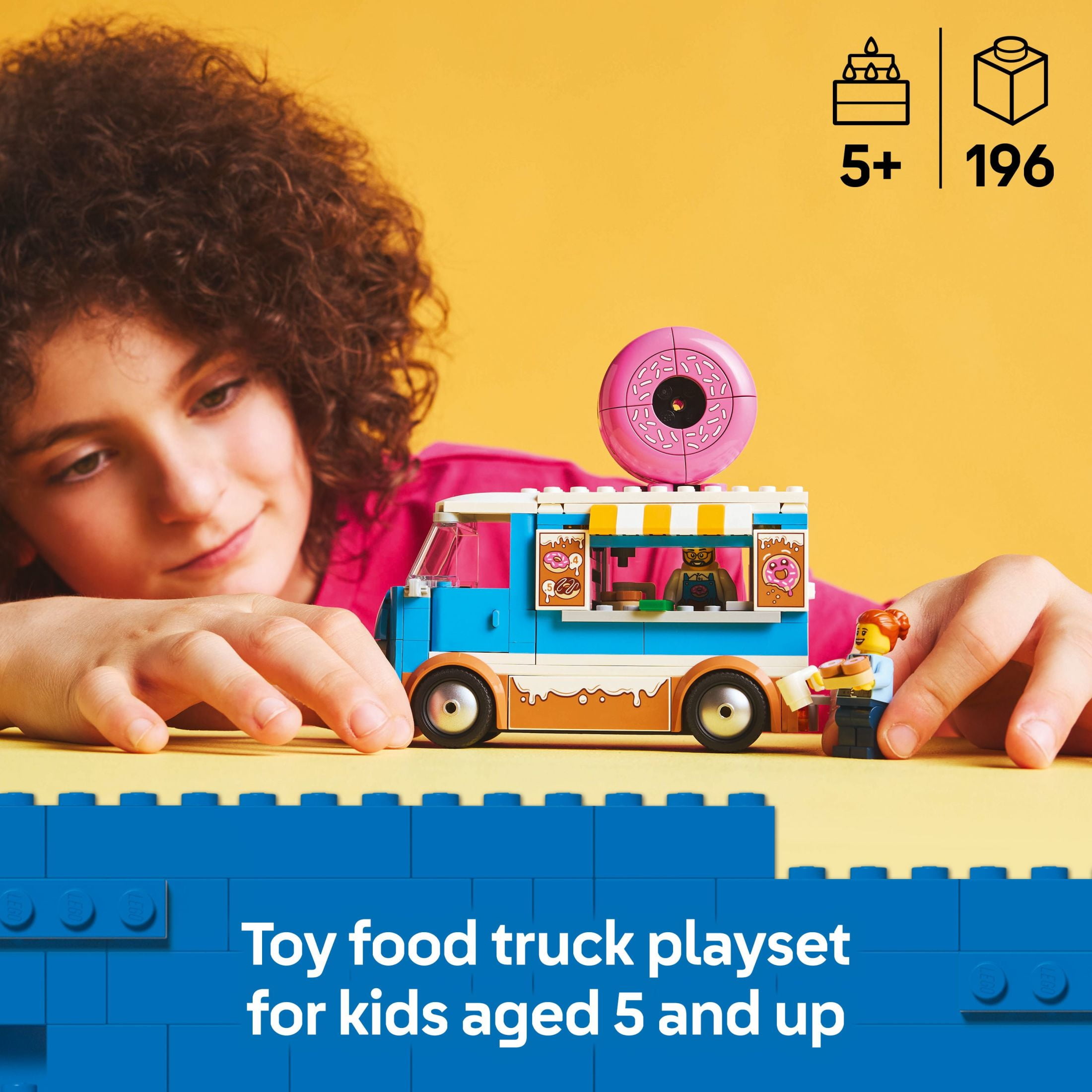 LEGO City Donut Truck Toy  Building Toy for Kids, Boys & Girls, Ages 5+  Mobile Donut Stand With 2 M(图4)